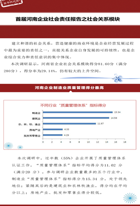 首届河南企业社会责任报告之社会关系模块