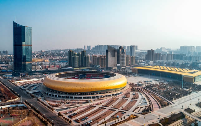 航拍三门峡文博城